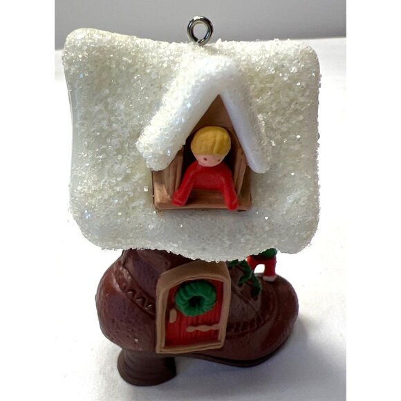 Hallmark Handcrafted "Children In Shoe" Ornament With Glittery Roof & Playful De - Picture 7 of 7